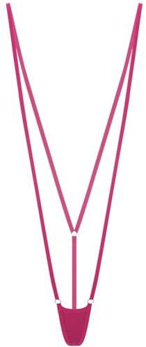 ranrann Dam mikrostring sexig mini bikini stringtrosa baddräkt tanga underkläder heta, Skrikrosa, One Size
