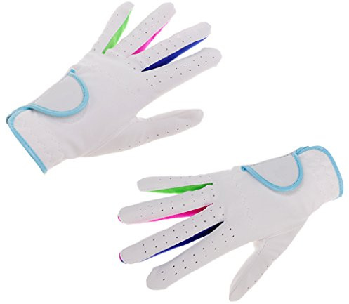 Timcryxient 1 paire de gants de golf pour enfants 15 blanc bleu 13,7 m