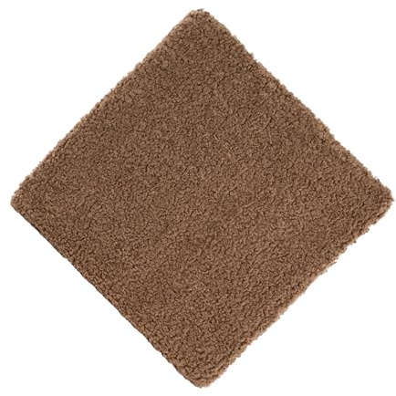 Quantum Interior by Maxland Teddy Stuhlkissen, 40x40x2,5 cm, Fell-Optik, trendiges Sitzkissen, Auflage für Bänke, Bequeme Unterlagen, Anti-rutsch Stuhlkissen rund und eckig (Caramel)