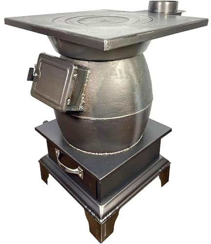 Poêle à Bois, poêle à Bois en Fonte, poêle à Bois Chauffant, poêle à Bois Chauffant Multifonctionnel en Fonte Robuste, poêle à Bois de Camping pour Le Chauffage/la Cuisson (55 cm)