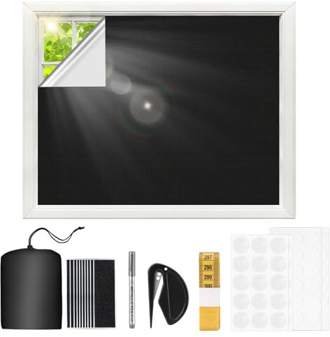 Kasanni Tende Oscuranti Per Interni, Tenda Oscurante da Interno, Tenda Oscurante Finestra, Oscurante Portatile Isolanti Tende Termiche per Camera da Letto, Mansarda, Auto, Viaggi (2×1,45M)