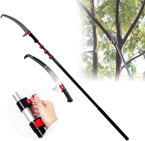 GLMGBP Sierras de pértiga manuales para podar árboles con pértiga Ajustable, podadora de árboles, Sierra de pértiga Manual Extensible, podadora de árboles Larga Extensible, Sierra de poda de pértig