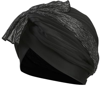 Femme Bonnet de Bain Plissé Chic Turban de Bain en Tissu Élastique pour Piscine Spa Vacances