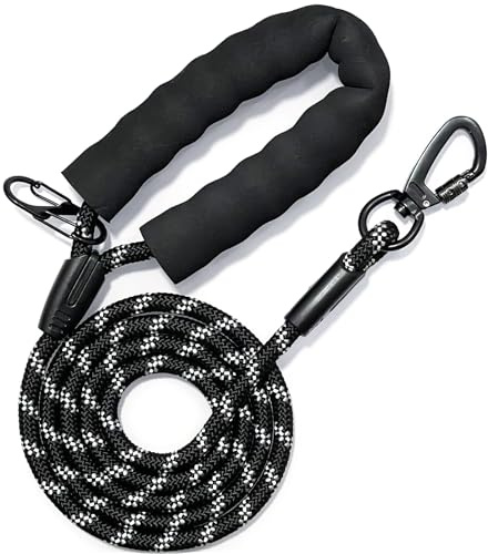 Mainiusi Training Lead for Dogs 3M, Strong Rope Lead 3M Long Line Dog Leash with Soft Padded Handle and Heavy Duty Carabiner Clip, Reflective Recall Training Leads for Large Medium Small Dog