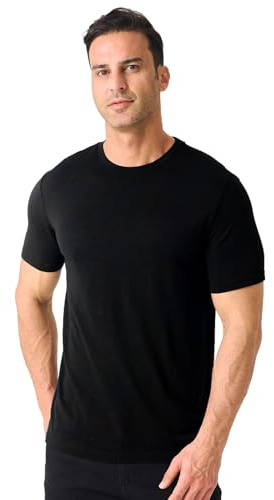 Merino Protect Camiseta Lana Merino Hombre Antiodor Funcional Ligera Interior Térmica para Senderismo y Viajes
