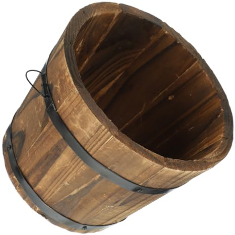 Abaodam Rustikaler Blumeneimer aus Holz, Retro-Gartendekoration für Sukkulenten, Zuhause, Büro, langlebig, multifunktional, für Balkon, Gartenarbeit