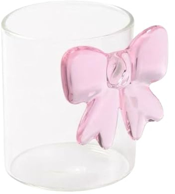 MagiDeal Tasse en verre avec nœud décoratif, portable, élégante, ronde et transparente, pour jus, lait, boisson, eau glacée, smoothie
