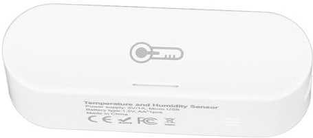 Fockety Temperature Humidity Sensor for ZigBee, Smart Indoor Thermometer Hygrometer with Voice & APP Remote Control, Digital Hygrometer Room Thermometer for TUYA, for Garden, Home, Office