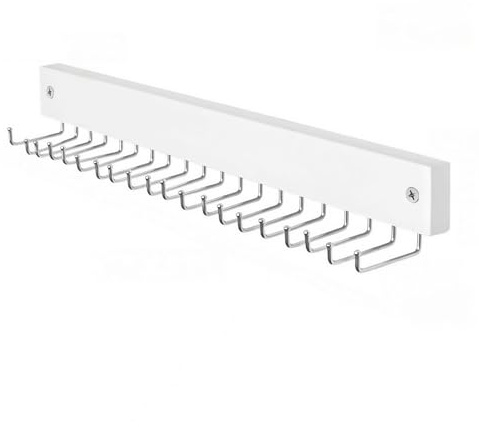 CXYNDFA Wall-Mounted Belt and Tie Hanger, Wood Space-Saving Belt Rack with 20 Rotating Hooks - Multi-Functional Closet Organizer for Ties, Belts, Scarves & Accessories