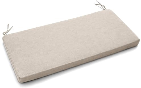 Bench Cushion with Ties, 48x16x1.5 Inch, Non-Slip Bench Pad Cushion with Zipper, Soft Linen Bench Seat Cushion for Patio Garden Swing Porch Window Chair Furniture,Beige