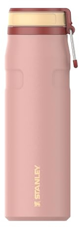 Stanley 1913 Flip Straw Botella Agua Con Pajita 0.7L - Peach Rose | 10 Horas Fría - 2 Días Helada - Acero Inoxidable - Sin BPA - Antifugas - Apta Para Lavavajillas