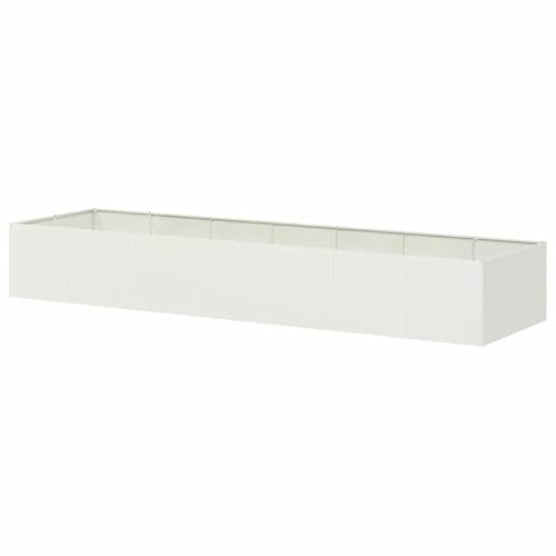 Eleganz Vaso per piante in acciaio laminato a freddo, bianco, 280 x 80 x 40 cm, resistente aiuola da giardino per balcone, terrazza o giardino, ideale per gli amanti delle piante