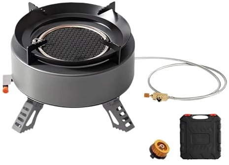 Fornello da Campeggio per Esterno - Cucina Compatta Pieghievole,Fornello A Bruciatore Con Paravento - per Escursionismo Viaggio e Attività Outdoor per Tutta La Famiglia