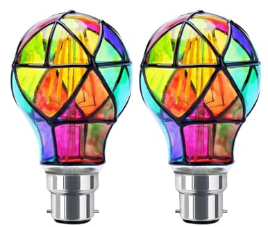 TBE LIGHTING - Lampadine decorative a LED A60 da 6 W, attacco a baionetta standard B22, stile vintage dipinto, illuminazione ambientale bianca calda per casa, caffetteria, bar e apparecchi decorativi