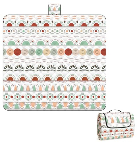 Forbabe Manta de picnic 200 x 200 cm, manta de playa XXL, lavable e impermeable, estilo bohemio, con aislamiento para exteriores, familia y camping, material respetuoso con la piel
