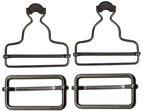 Trimming Shop 35 mm Metall-Latzhosenschnallen mit Schiebern - Clip-Verschlüsse für Overalls, Hosenträger, Handtaschen, Jacken, Kinderkleidung, Schürzenkleider, Näh- und Bastelprojekte