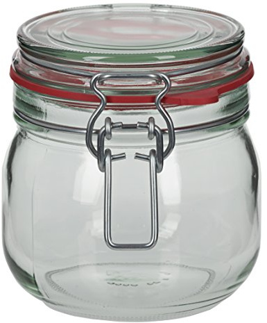 8 x 634 ml Drahtbügelglas/Spannbügelglas rund - inkl. Deckel, Gummidichtung und Spannbügel - Einkochglas - Einweckglas - Einmachglas - Bügelglas - Haushaltsglas - Allzweckglas - Aufbewahrungsglas