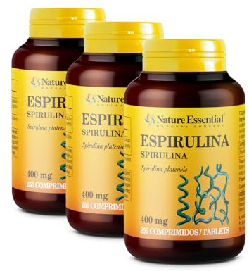 Nature Essential | Espirulina 400 mg | 250 Comprimidos (Pack 3 unidades)