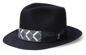 Borsalino Bogart Limited Edition Fur Felt Fedora w/Custom Bogart Hat Box (55) Navy