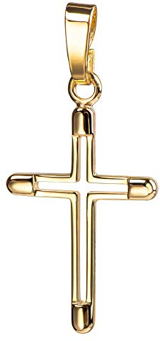 Kreuz-Anhänger Kreuz in Kreuz für Damen, Herren und Kinder als Kettenanhänger in Hochglanz mit Schmuck-Etui