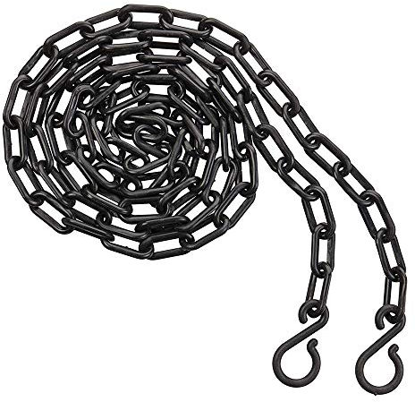 Kunststoff Absperrkette Parkplatz Barriere Straße Kunststoffkette Gefahrenkette Kettenglied Schwarz Rot Weiß Gelb 5 m/8 m/10 m (8 mm x 5 m, schwarz)