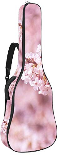 Gitarrentasche mit Reißverschluss, wasserdicht, weich, für Bassgitarre, Akustik- und klassische Folk-Gitarre, Pink / Weiß