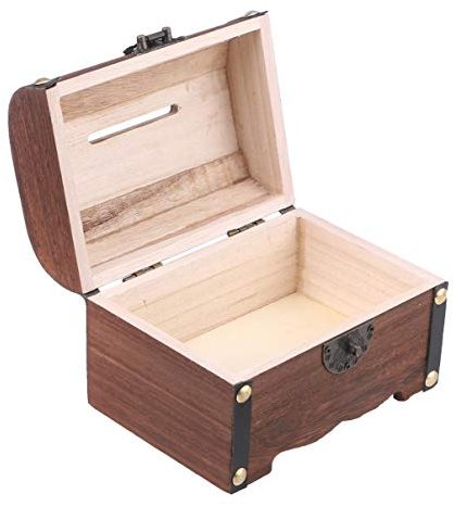 Vintage Holz Schatztruhe Spardose Mit SchlüSsel Kleine Schatzkisten Schloss, Truhe Zur Aufbewahrung Und Dekoration FüR Kindergeburtstag Schatzsuche Spardose SchlüSsel Schatzkiste