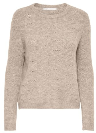 Only Maglione Femminile in Maglia Tinta Unita, Grigio Tortora., S