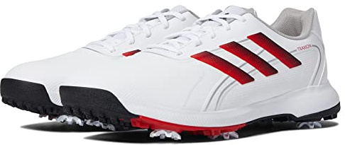 adidas Men's Traxion LITE MAX Wide Golf Shoes, Footwear White/Core Black/Vivid Red, 7