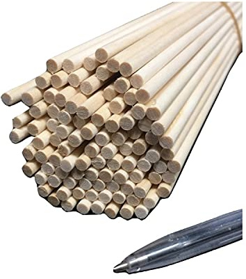 Trustleaf 4mm x 300mm Birch Hardwood Wooden Craft Sticks/Dowels - Seconds - Pack of 100 Dowels