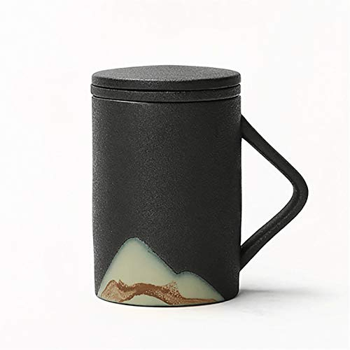 Tasse pour Café Thé Coupe En Céramique Simple De Style Japonais Avec Bureau De Couvercle Filtre Créatif Tasse À Thé Coupe Du Thé Personal Ménage Tea Tea 250 Ml Tasse de boissons chaudes