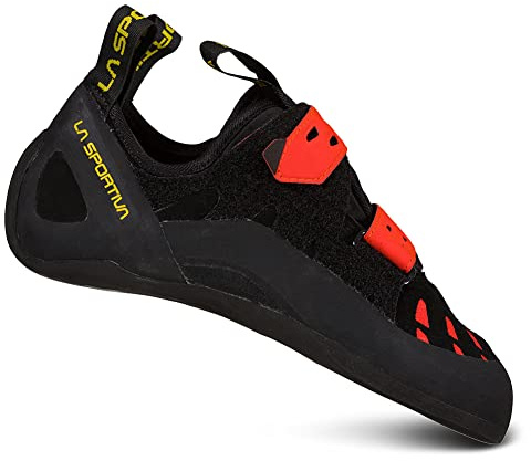 La Sportiva Men's Tarantula Rock Climbing Shoes, Black/Poppy, 10.5-11 US, 44 EU