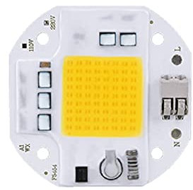 EXMOCIS 2pcs COB LED Chip Diode Lamp 20W 30W 50W 220V 110V Solderless Smart IC Power LED Beads for DIY Floodlight Spotlight Warm Cold White,50W Warm White,AC 220V