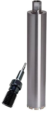 ADT DIAMANTWERKZEUGE | Diamantbohrkrone Economy Line für Beton, Ziegel & Mauerwerk, Kernbohrer mit 9 mm Dach-Segment & 400mm Nutzlänge | Ø 102mm + SDS Plus Adapter