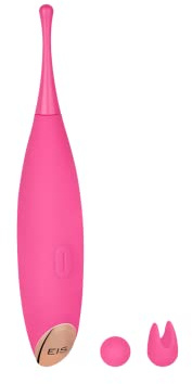 EIS Auflegevibrator mit 2 Aufsätzen | 17 cm wasserdicht | wiederaufladbar | hautfreundliches Silikon | Sex Spielzeug für Frauen | Erotik | Mehrere Vibrationsprogramme | Klitoris-Stimulation | Sex Toys