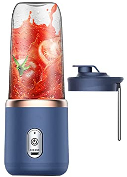 Mélangeur personnel pour shakes et smoothies, mixeur portable, presse-fruits rechargeable par USB avec 6 lames, mixeur portatif pour le sport, les voyages et l'extérieur, petit mélangeur électrique