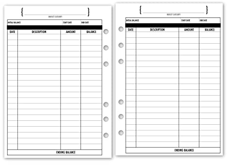 A5 Cash Tracking Planner Refill, Budget Envelopes Inserts for Expense Tracking, Money Management and Savings Log Pages, Ring Binder or Discbound Compatible