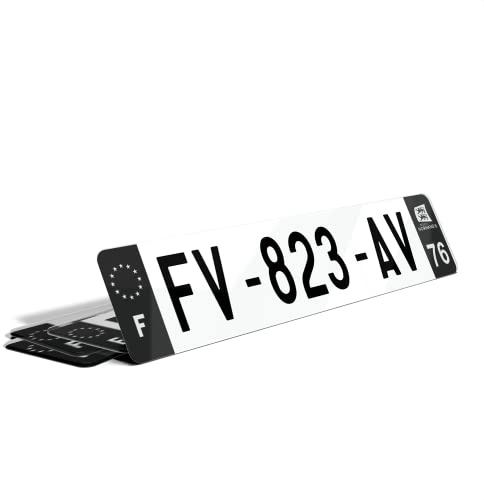 Plaque d'immatriculation Décorative pour Voiture Noire (76 Seine-Maritime)