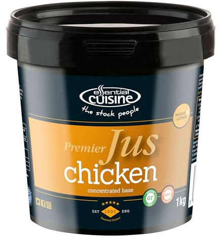 Essential Cuisine Premier Chicken Jus Paste - Enhance Your Dishes with Rich and Indulgent Flavour - Gluten-Free - Perfect for Chefs and Home Cooks - 1kg