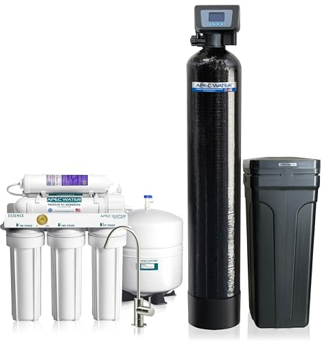 APEC WATER WH-SOFTENER-45-FG Reverse Osmosis System + Water Softener Savings Bundle | Top Tier Alkaline Mineral RO System | Spa Quality Water Softener 45K Grains, Digital Control Valve, 4-6 Bathrooms
