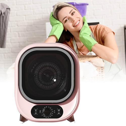 XDLYWUZIQ Mini Sèche-Linge pour Vêtements, Sèche-Linge électrique Portable, Synchronisation Libre De L'air Chaud Et Froid, Sèche-Linge électrique 450 W pour Appartement, Appartement, Dortoir,Pink