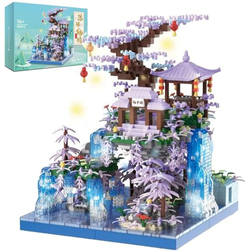 Feenpavillon Architektur Mini Baustein, 2436 Teile Feenpavillon Chinesische Architektur Klemmbausteine Häuser Modell, Modular Architektur Spielzeug Geschenk für Teenager und Erwachsene