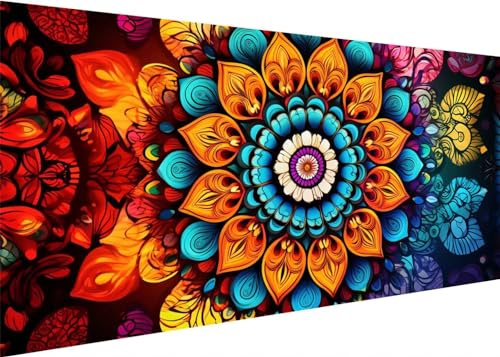 Farbe Mandala Diamond Painting Erwachsene Groß XXL 40x20cm, DIY 5D Diamant Painting Bilder kinder Malen Nach Zahlen Set, Diamond Art Full Diamant Malerei Kunst Basteln für Home Wand Dekor D-93