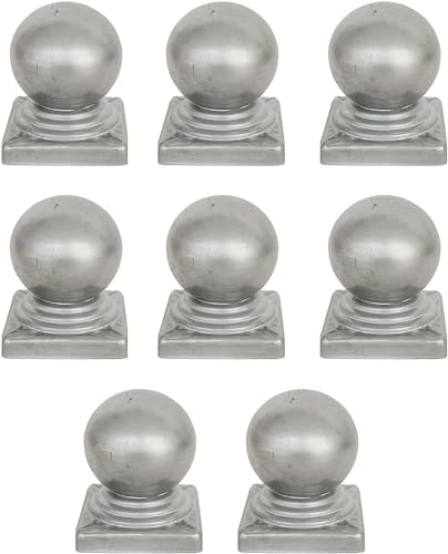 Fence Post Cap Metal Fence Post Cap Fence Post Caps Galvanised Metal Garden Decking Fence Ball Post Cap Finial, 80x80mm