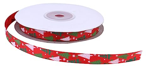 KONTONTY 1 Rolle Polyester Geschenkband Verpackungsband Für Dekoband Weihnachten 1 Cm Breit Schneeflockenmuster