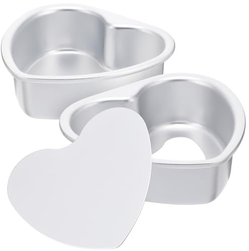 ANDRESLAD 4stücke Teiliges Herzförmige Backformen Aluminiumlegierung Praktische Antihaft-bäckerei-formen Für Selbstgemachte Kuchen Für Geburtstagsfeiern Und Besondere Anlässe
