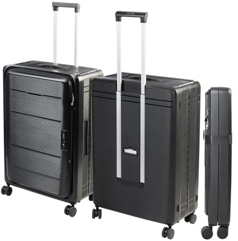 Xcase Hartschalenkoffer: Faltbarer 4-Rollen-Hartschalen-Koffer, TSA-Schloss, 26 / 66 cm, 90 l (Hartschalen Trolley, Reisekoffer, Set)