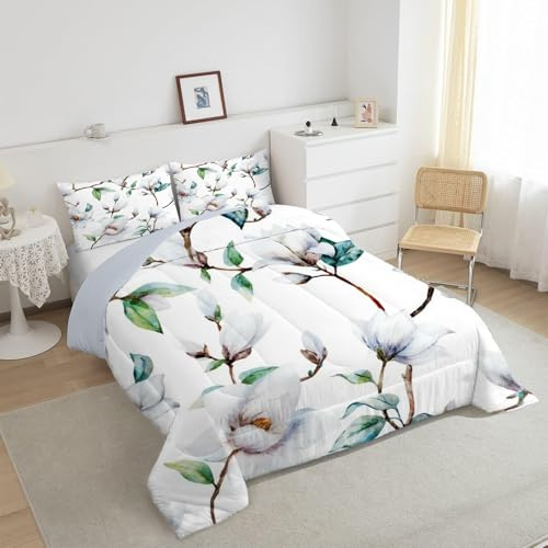 Linfye Bettdecke 135x200 4 Jahreszeiten Graue Blume Ganzjahresdecke 135x200 Bettdecken Kinder Bettdecke 0hne Bezug Nutzbar Steppdecke Schlafdecke, Bettdecken Wende Waschbar