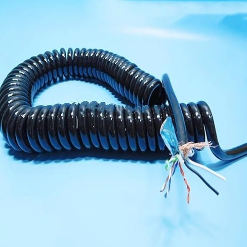 Cable de resorte de 10 núcleos, 2 núcleos, 20AWG, 8 núcleos, cable de red con doble blindaje, cable de extensión integral, estiramiento en espiral de 1-15 metros(Stretch 15 meter)