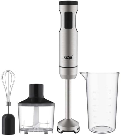 KROWN - Batidora de Mano 4 en 1, 1000W con 2 Velocidades, Vaso de 600 ml y Control de un Solo Botón, Potente y Silenciosa